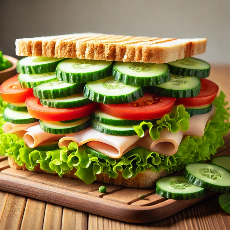 ساندویچ بوقلمون و سبزیجات