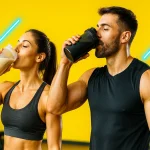 ورزشکاران در حال نوشیدن مکمل بی سی ای ای پس از تمرین برای ریکاوری و بهبود عملکرد.