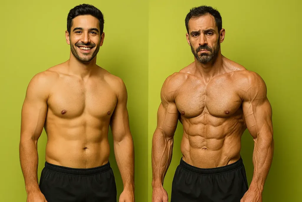 مقایسه ظاهر بدن در بدنسازی طبیعی و بدنسازی دارویی